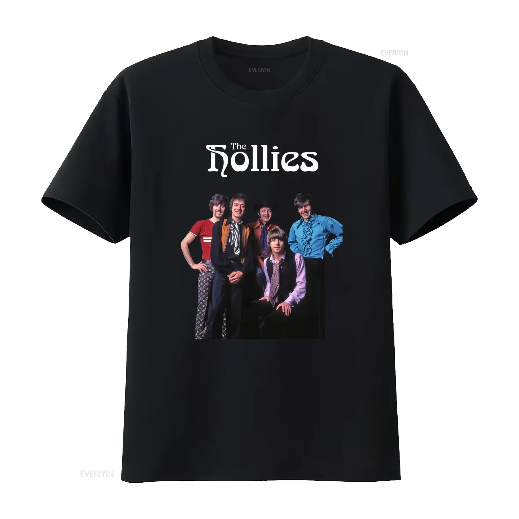 The Hollies Vintage Band T Shirt Retro Rock Style for Men Soft Cotton with Classic Album Art Print vintage Washed Slightly