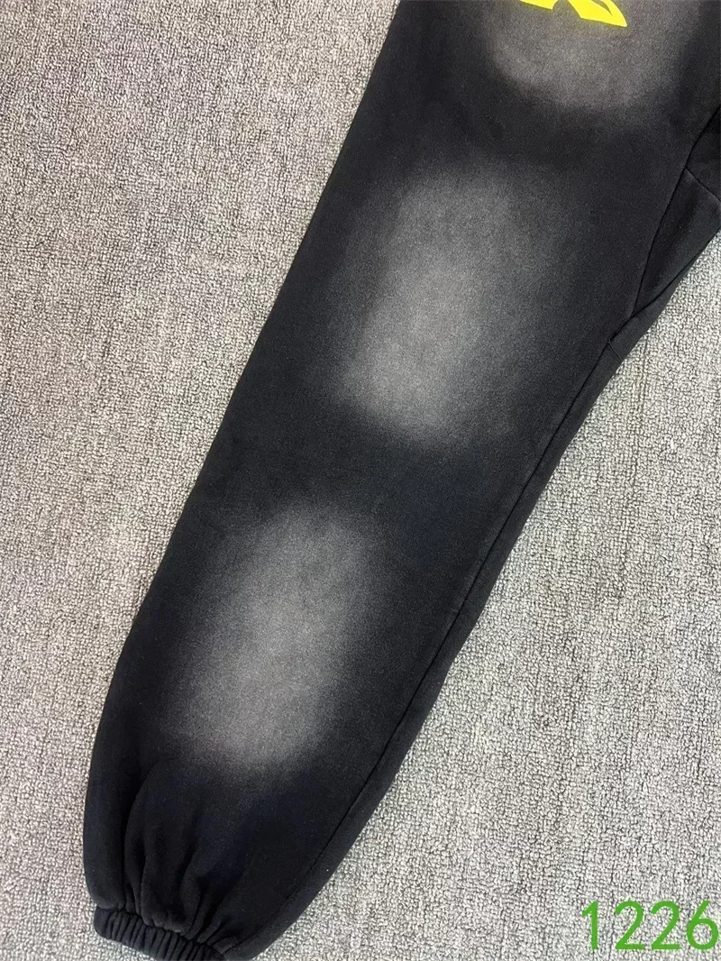 Pantalon de Survêtement Respzed Y2K pour Homme, Vêtement de Qualité Supérieure, Noir Délavé, 24 Synchronisations