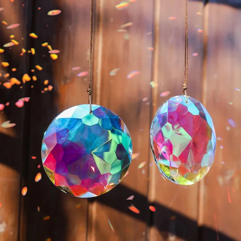 Crystal Suncatcher Hanging Prism Glass Rainbow Maker for Window Garden Home Decor