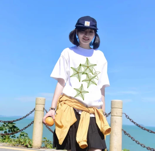 

Loose and Laid-back Street Design White Pure Cotton Short-sleeved Women's T-shirt 2025 Summer Sleeve