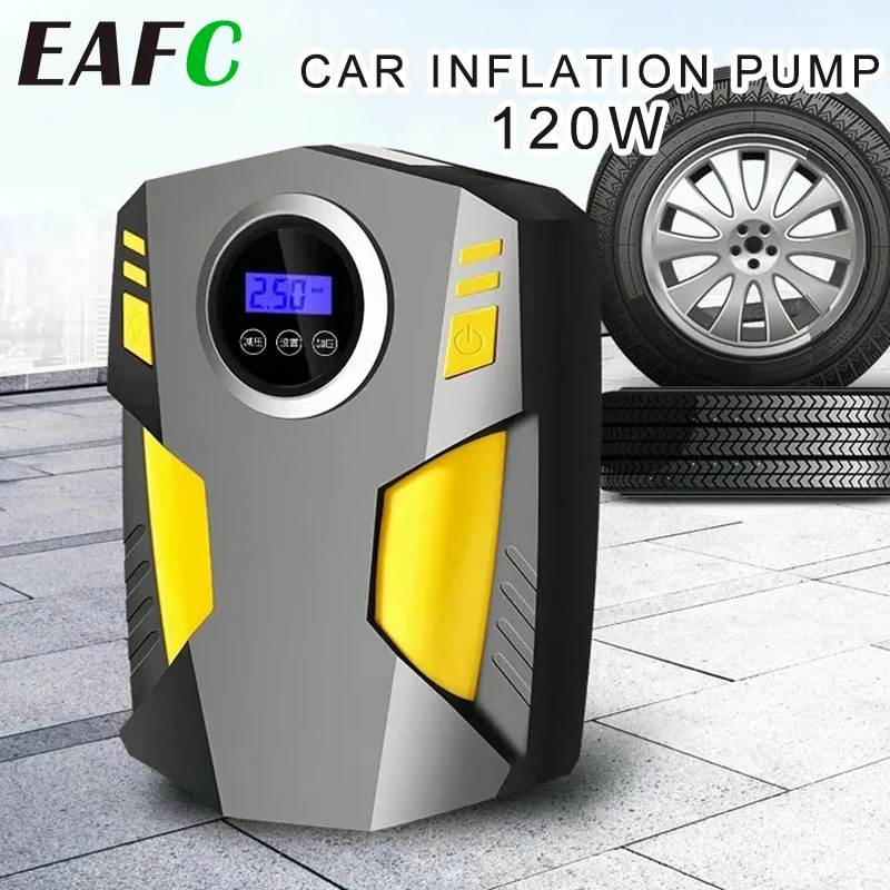 

EAFC Car Portable Air Compressor Pump 120W Digital Tire Inflator 150 PSI Auto Air Pump For Car Motorcycle LED Light Tire Pump