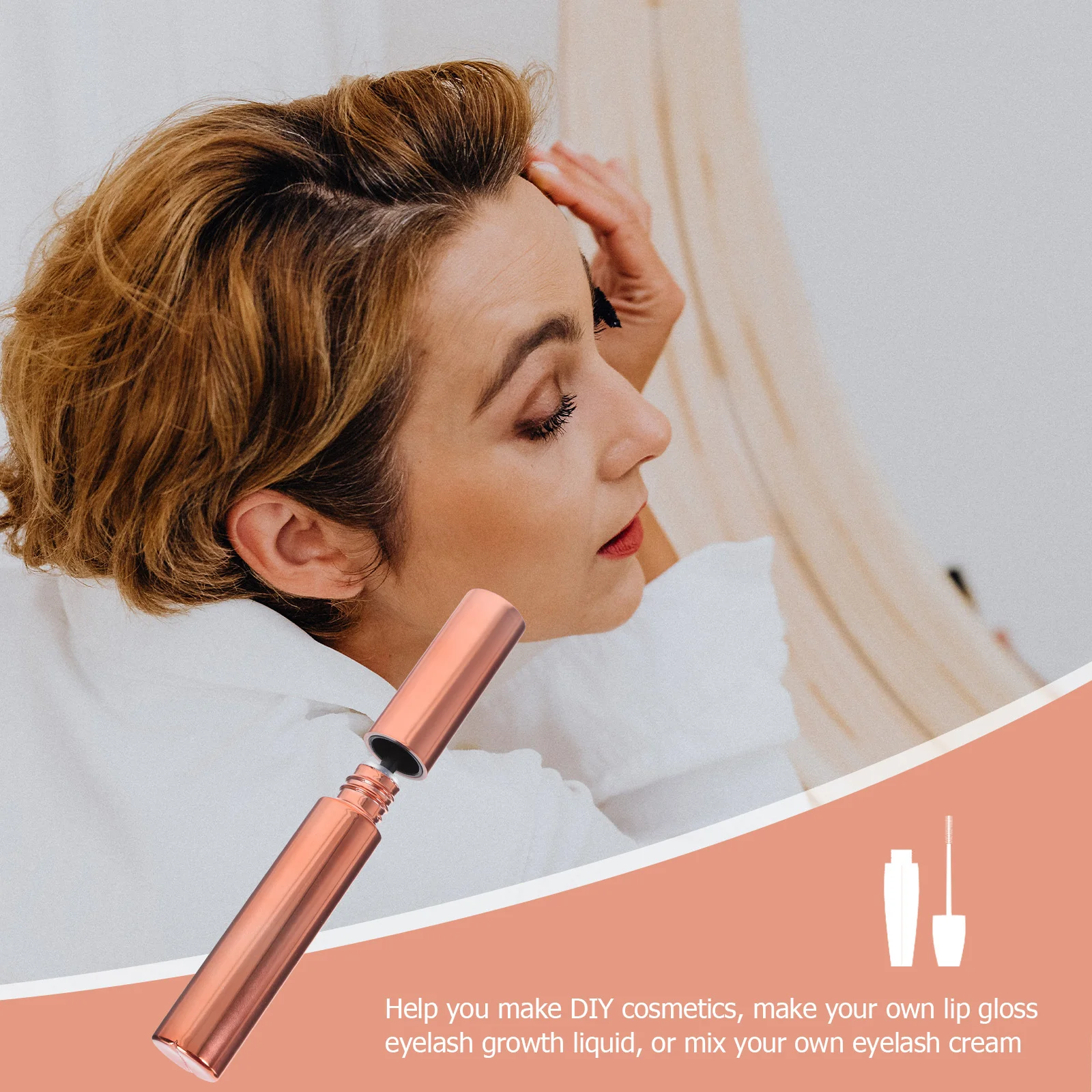 

4Pcs DIY Mascara Tubes Empty Golden Refillable Eyelash Cream Containers Lightweight Makeup Supplies Eyelash Bottle with