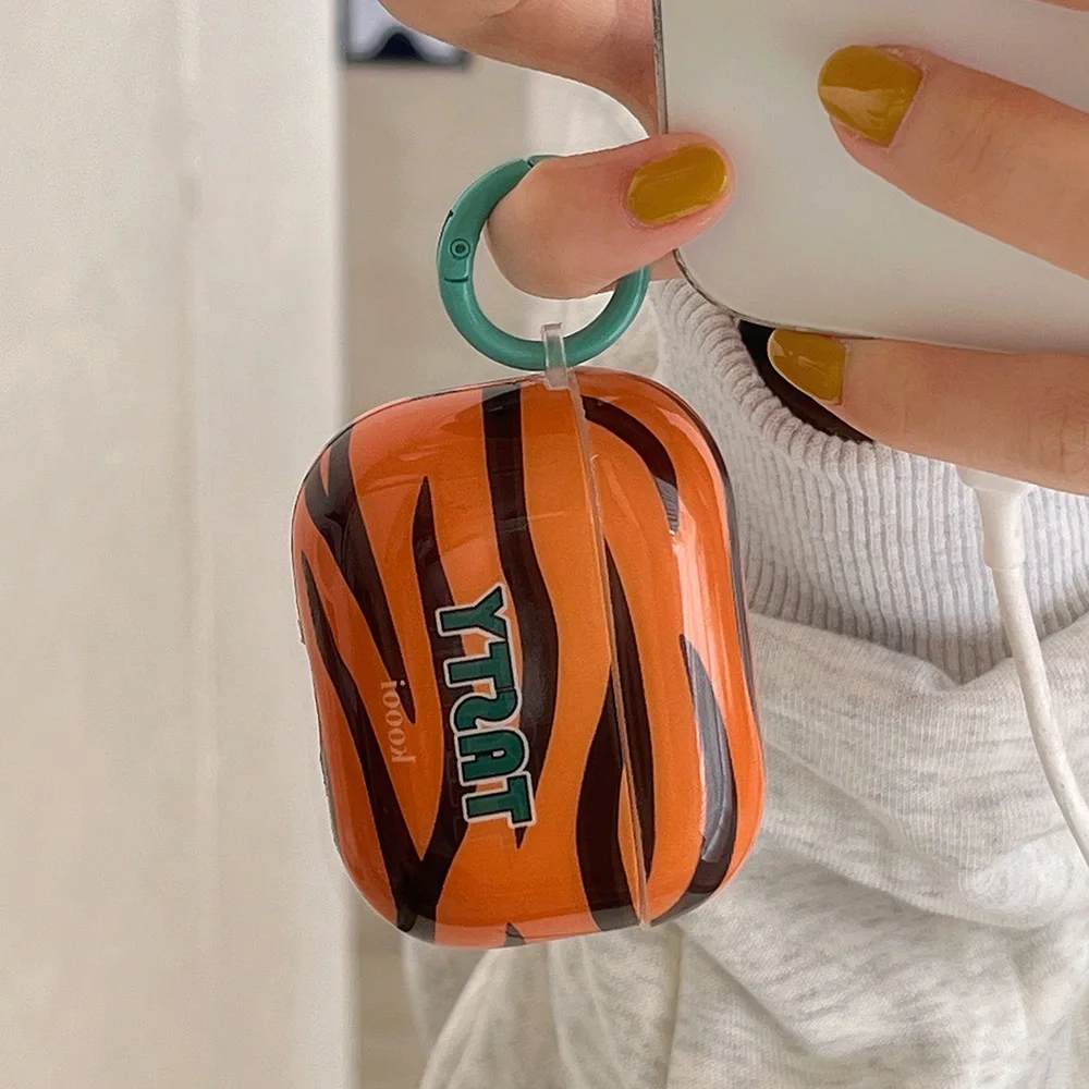 Глянцевый силиконовый чехол с тигровыми полосками для apple airpods pro 2, защитный чехол для airpods 1 2 3 pro, беспроводные ретро наушники
