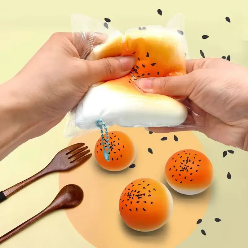 Squeezable Pinching Slow Rebound Soft Bread Handmade Stress Relief Toy for Adults Desktop Ornaments Cute Kids Gift Toy