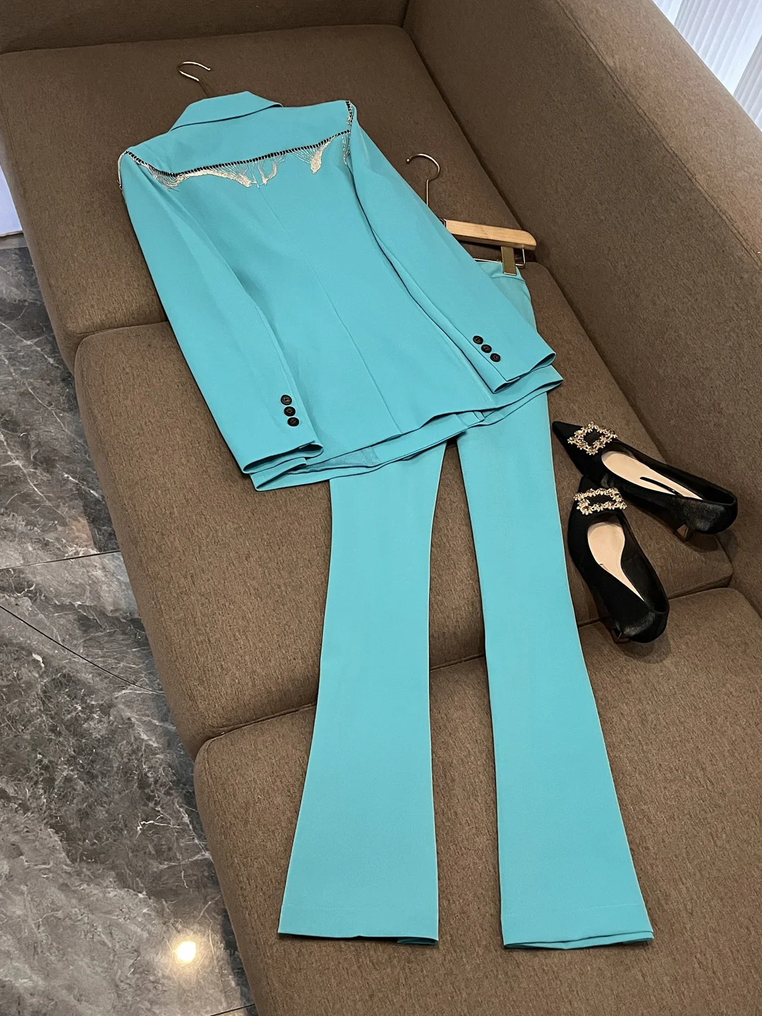 Setelan Jas Wanita Ele Pakaian Kerja Formal Konferensi Akhir Tahun Pembawa Acara Pakaian Resmi Presiden Pakaian Profesional X38