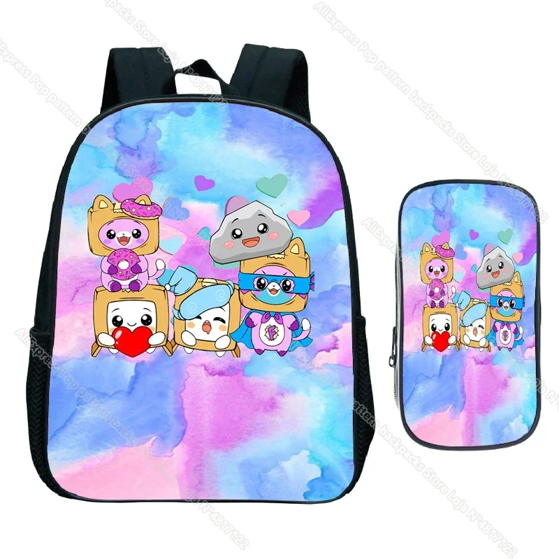 Lankybox Foxy Boxy Kindergarten Backpack 2pcs Toddler School Knapsack Children Birthday Gift Boys Girls Kids Cartoon Bags