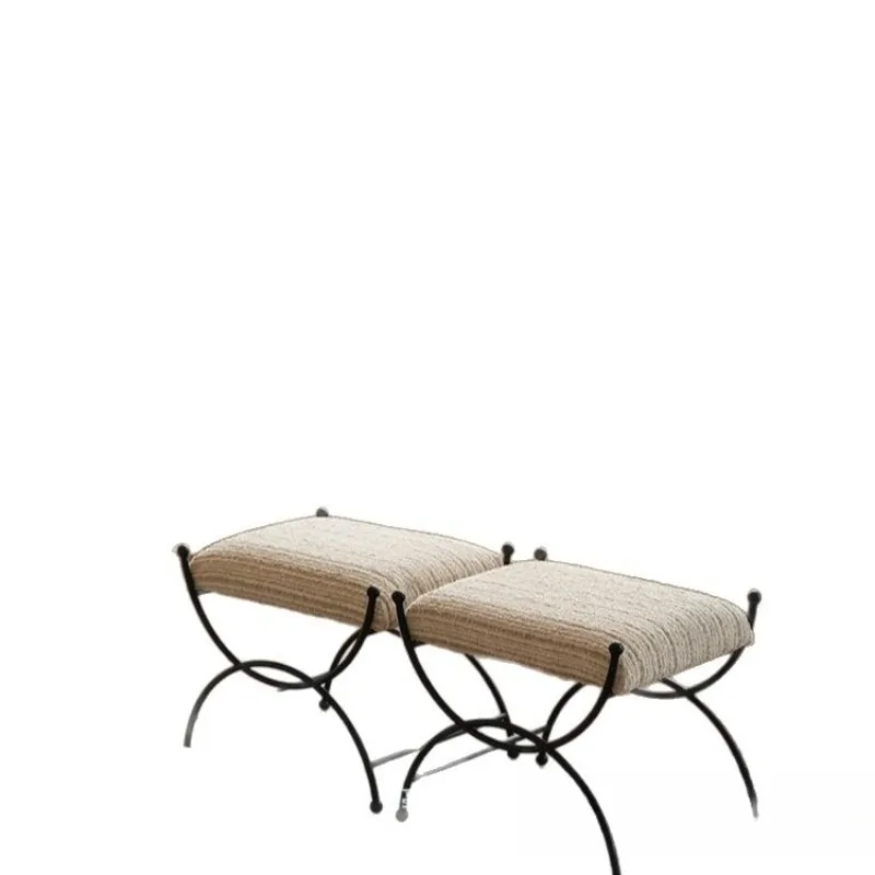 مقعد UU عتيق لمشاهير الإنترنت، مقعد فرنسي عتيق لتغيير الأحذية، حقيبة معدنية ناعمة، دواسة قدم، أريكة صغيرة #1