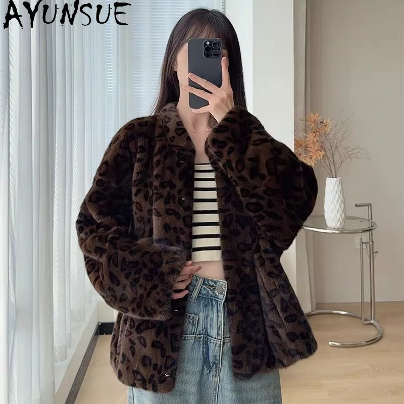 AYUNSUE, abrigo de piel de visón Natural para mujer, ropa de invierno 2026, abrigos cálidos de piel auténtica de visón entero para mujer, nuevos en abrigos, Пitzakто Ж Jayaе