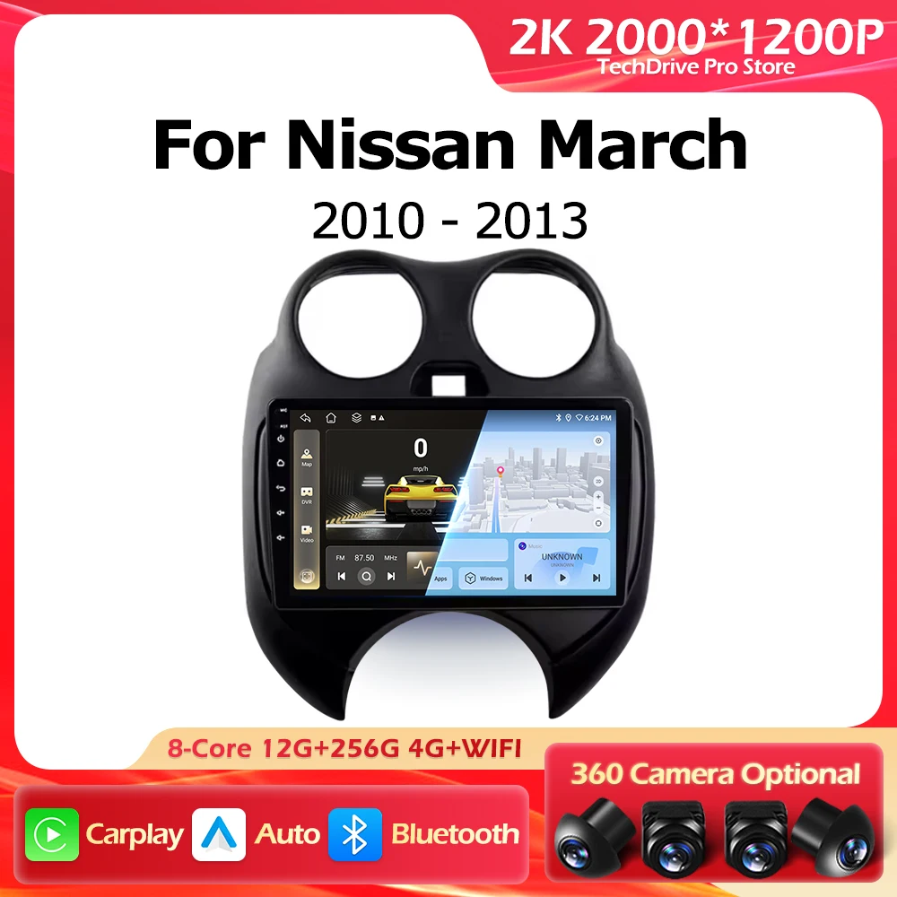 

Android 16 GPS-навигация QLDE для Nissan March K13 2010-2013 Авто Carplay Стерео Мультимедийный плеер 5G Wi-Fi без 2din DSP BT