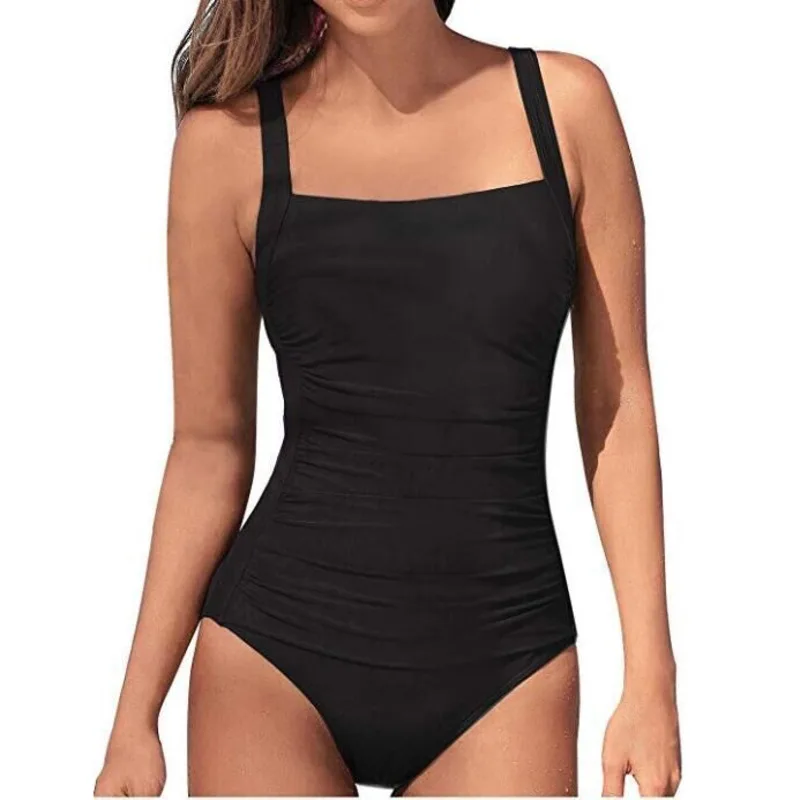 Maillot de bain une pièce pour femme, grande taille, fermé, push-up, body, pour piscine, vêtements de plage