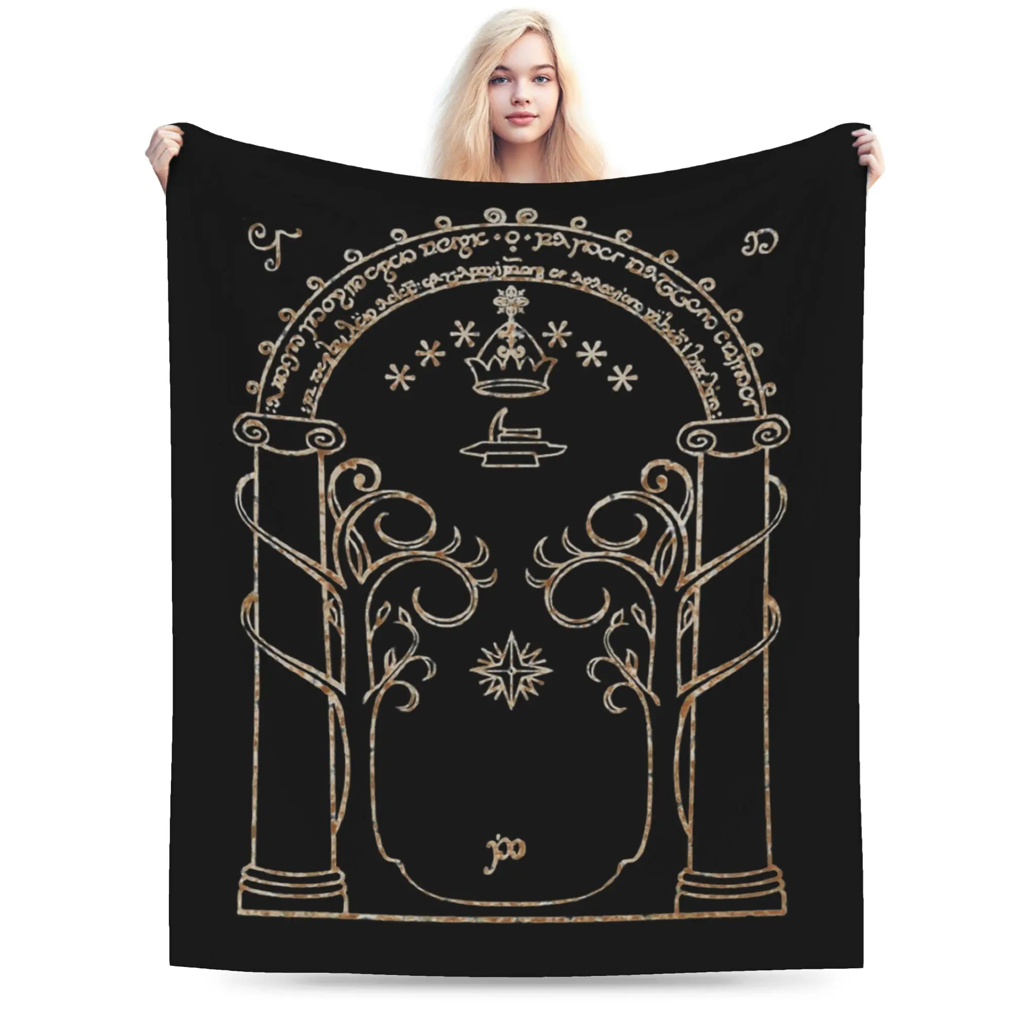 Gates of Moria L-Lords Of The R-Rings Blankets Velvet Textile Decor  Portable Super Soft Throw Blankets for Sofa Bedroom Quilt