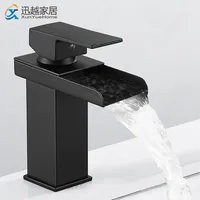 Black Waterfall Copper Above Under Counter Wash Basin Faucet Bathroom Fixture Vanity Cabinet Single Hole Home Toilet Hardware