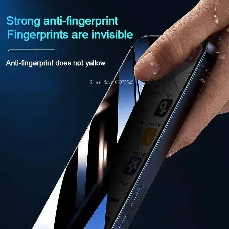 5 pezzi di vetro anti-spia per iPhone 15 14 13 12 11 Pro Max Mini XS XR 7 8 6 Plus protezione dello schermo privacy per iPhone 15 Pro SE 2020