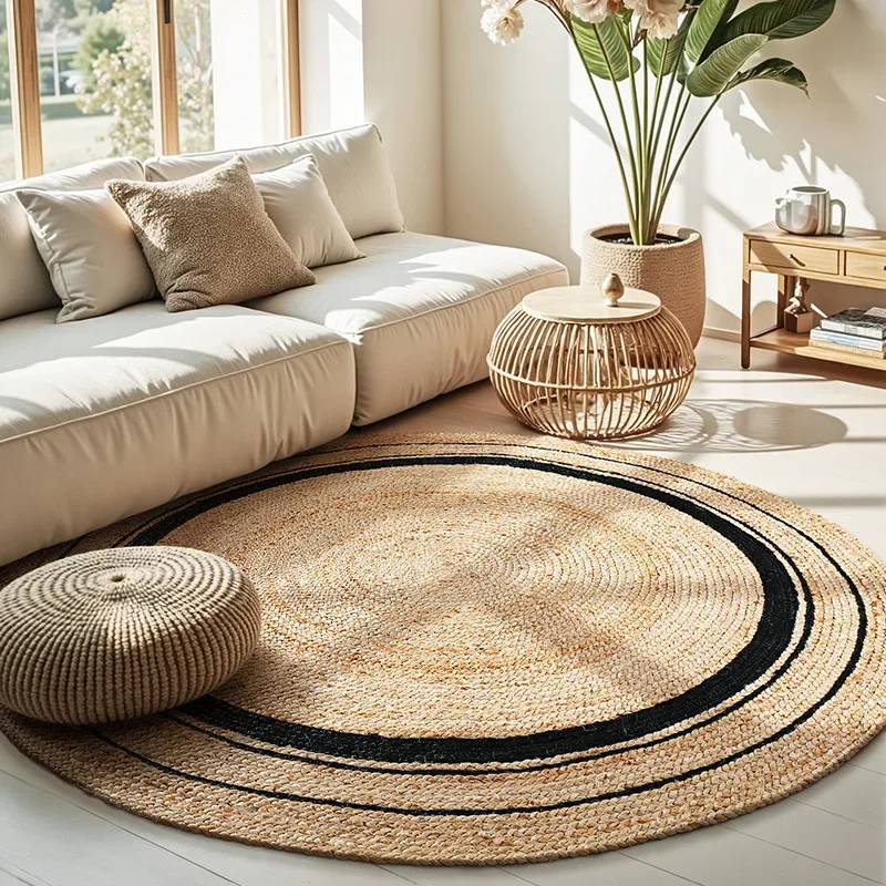 Пасторальный стиль, чайный домик, джут, круглый, ковер, ручная работа, кровать и завтрак.