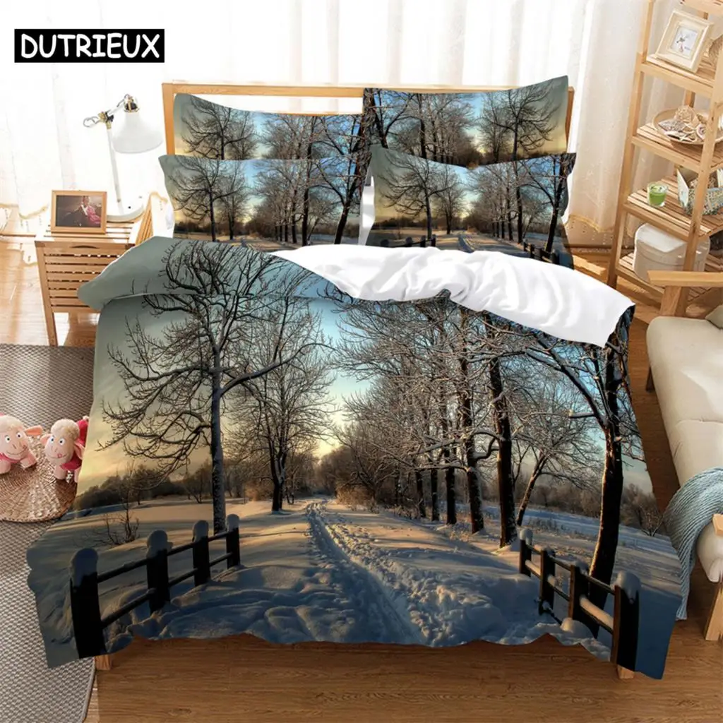 

Snow Bedding Set Duvet Cover Set 3d Bedding Digital Printing Bed Linen Queen Size Bedding Set Fashion Design bed cover set