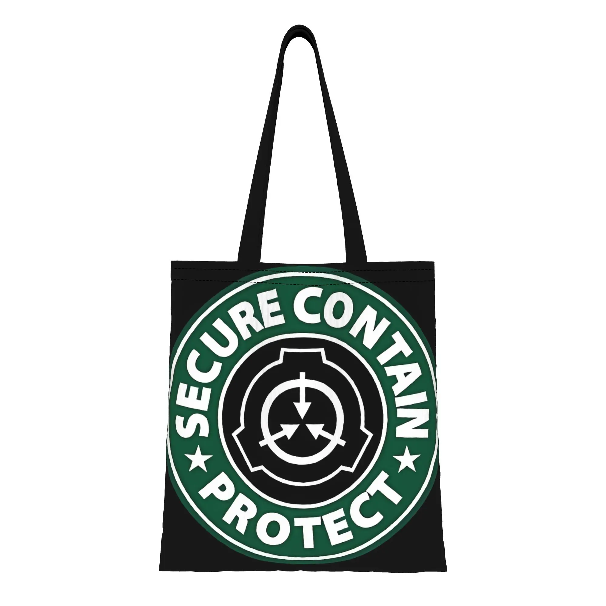 coffee aesthetic SCP Foundation horror Canvas Tote Bag for Shopping Travel Outdoor Heavy Duty Shoulder Handbag