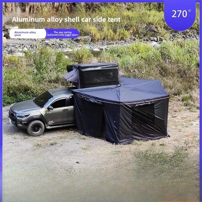 270-degree Side-mounted Tent with Fan-shaped Canopy for Off-road SUV Vehicle Side Tent for Car Roof Aluminum Shell Hard Shell