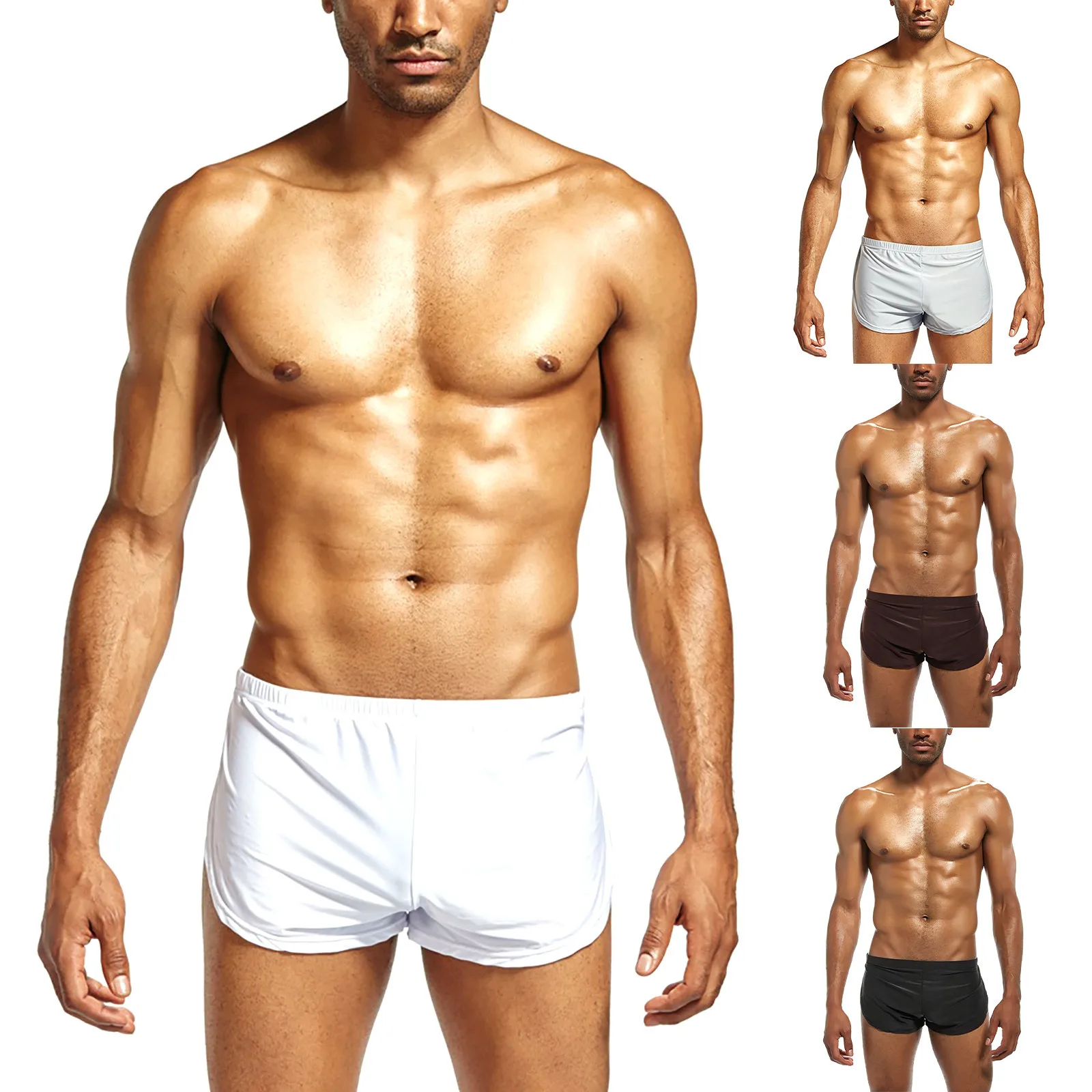 Soft Shorts Men Underwear Breathable Boxer Solid Color Trunk Soft Shorts Men Comfortable Innerwear Sports Loose Fit Lingerie T1