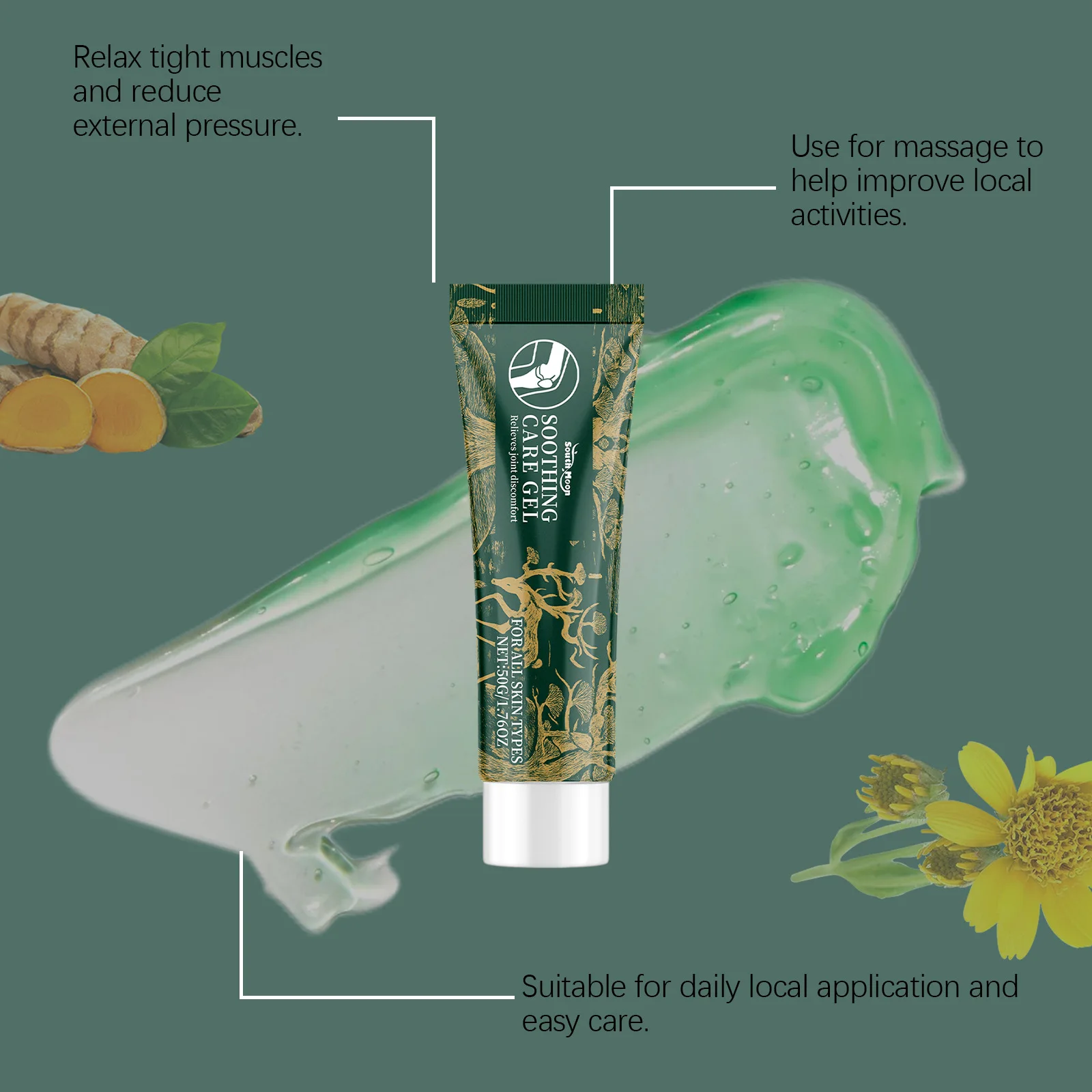 South Moon Joint Soothing Gel Herbal Nourishing Relieve Discomfort Reduce Joint Pains Assist Massage Relax Muscle Body Care Gels