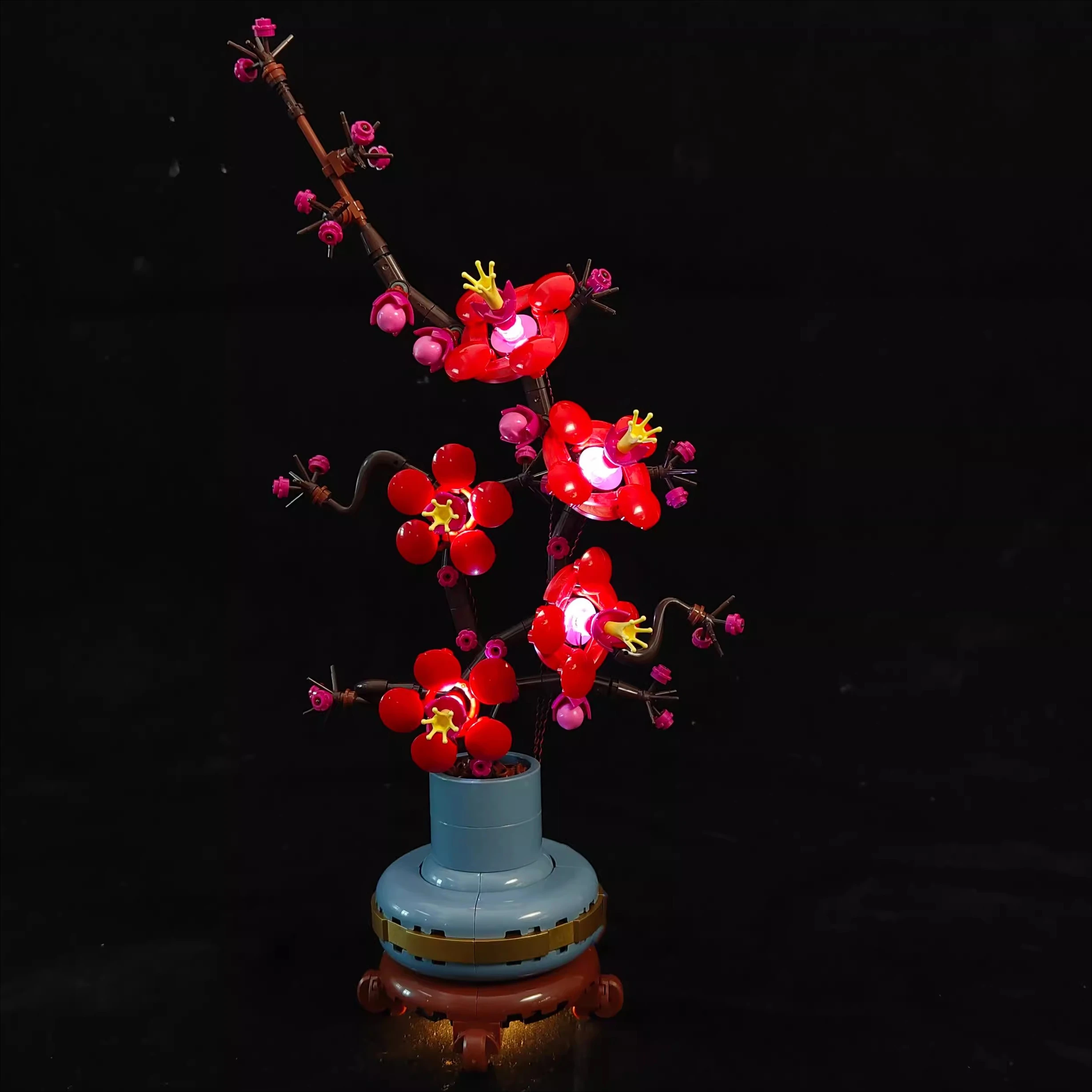 Kit luce LED adatto per icone Botanical Plum Blossom 10369 Lampada decorativa per blocchi di costruzione (mattoncini modello non inclusi)