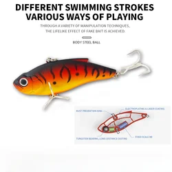 Double Hook Lipless Crankbaits Fishing 7.5cm 14.5g Tide Saltwater Trolling Artificial Hard Bait Sinking Fishing Lures Vib Lure