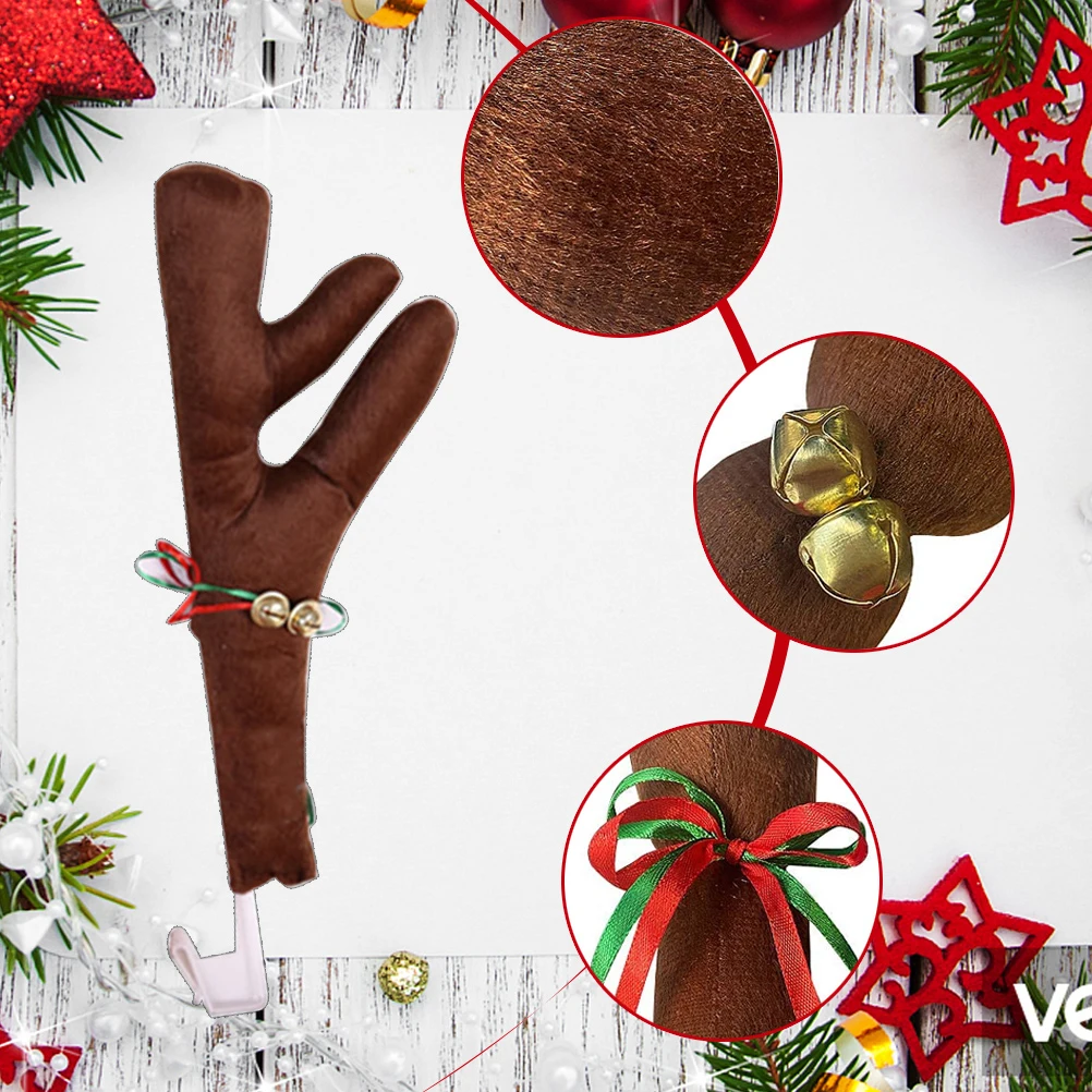 Christmas Car Decor Car Christmas Reindeer Antler and Nose Decorations Vehicle Christmas Car Decor Kit for Car SUV Van Truck