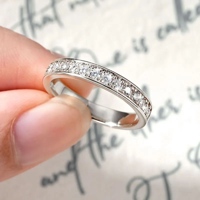 

Кольцо IOGOU из позолоченного золота 14K с муассанитом 2.0 мм, цвет D, VVS1, полукольцо-браслет, модное ювелирное украшение для женщин, подарок и сертификат GRA