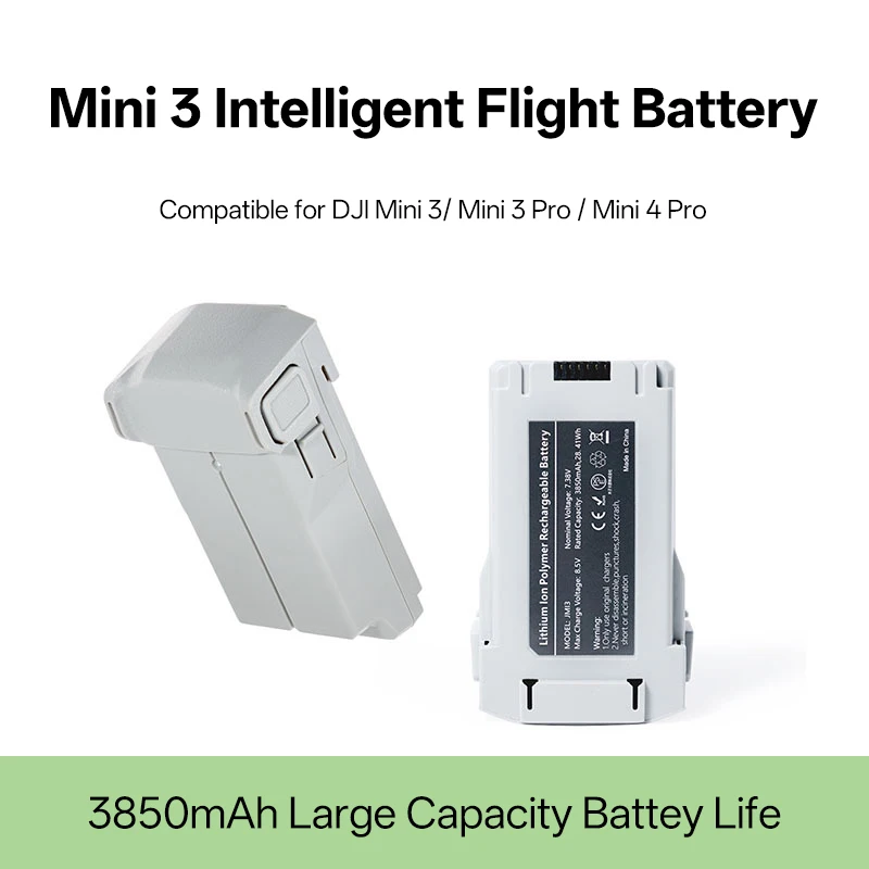 Batería de Dron de 3850 mAh para DJI Mini 3 Pro, 45 Minutos de Vuelo, Baterías de Repuesto para DJI Mini 4 Pro, Recargables Inteligentes
