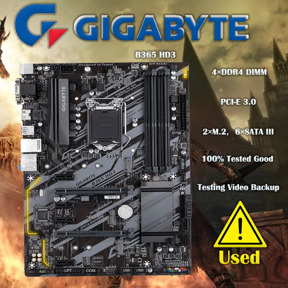 GIGABYTE B365 HD3 Motherboard Intel B365 LGA 1151 DDR4 ATX M.2 VGA DVI Core