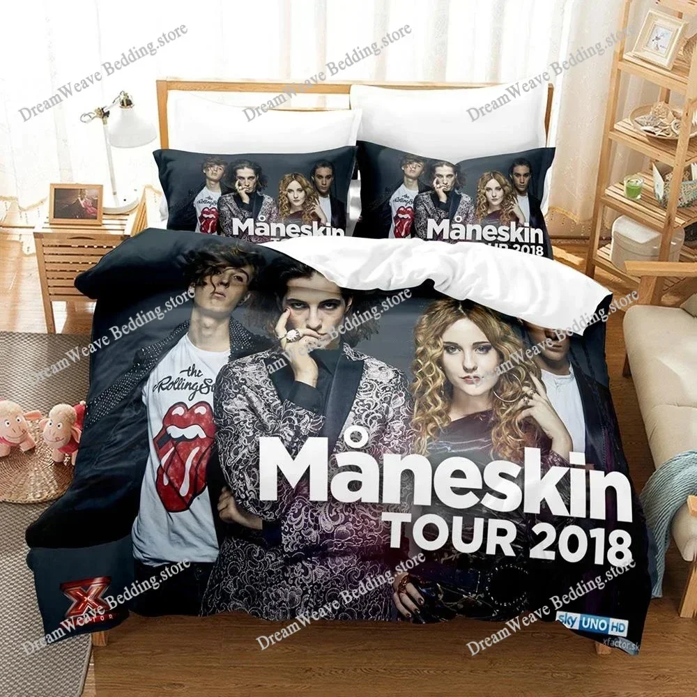 3D Printed Maneskin Bedding Set Pillowcase Duvet Cover Double Twin Full Queen King Adult Boys Bedclothes Quilt Cover Luxury Gift