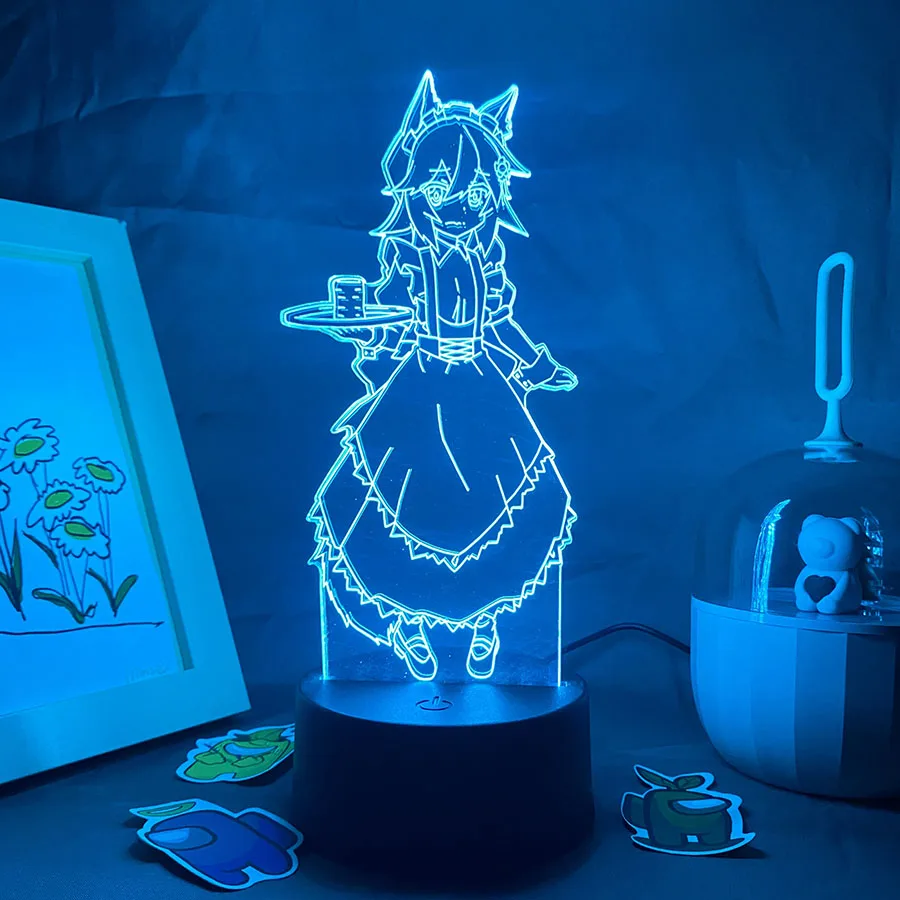 

Anime The Helpful Fox Senko San 3D LED Neon Night Lights Kawaii Gift for Friend Otaku Bedroom Decor Manga No Senko San Lava Lamp