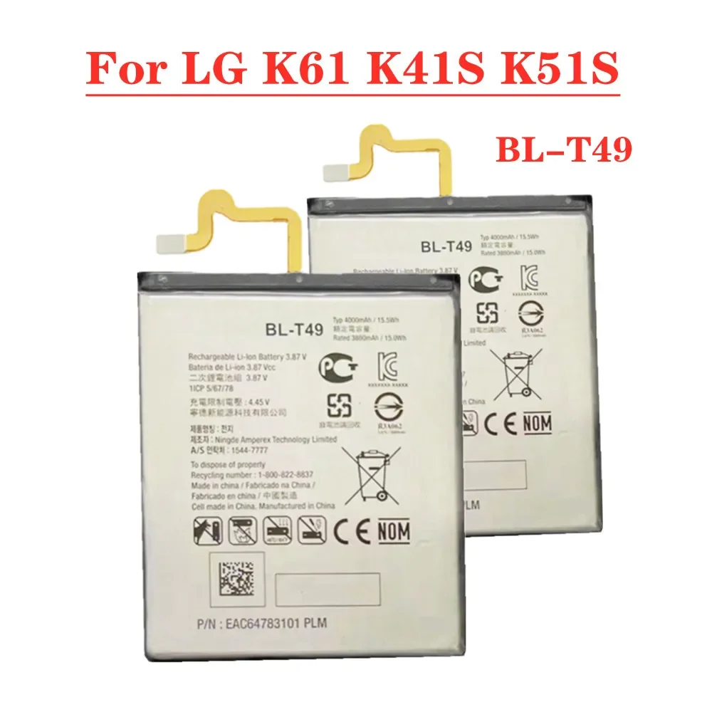 BL-T49 Replacement Battery For LG K51S K61 K41S LM-K410 Large Capacity 4000mAh Mobile Phone Batteries Fast Shipping