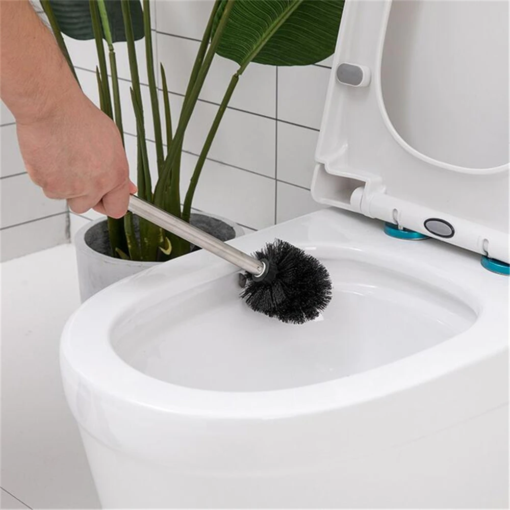 2023 New Style Toilet Articles For Stainless Steel Handle Toilet Brush Suit Household Hanger Frame Cleaning Brush WC-Borstel