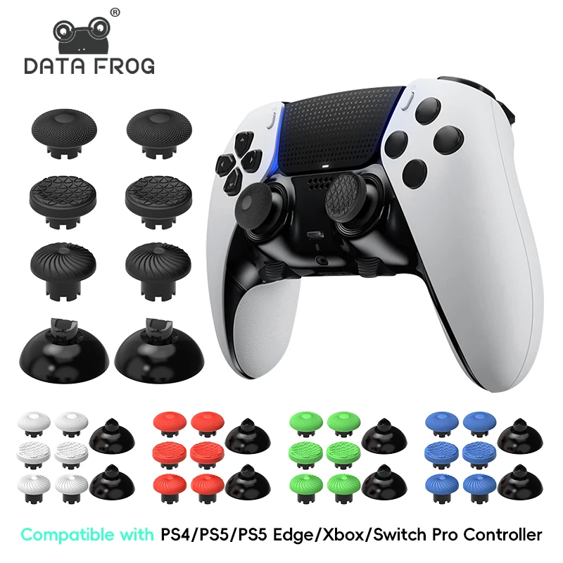 DATA FROG High & Low Thumbstick Caps Replacement Analog Stick Covers For PS5 DualSense Edge PS4 Xbox Controller Anti‑Slip Game C