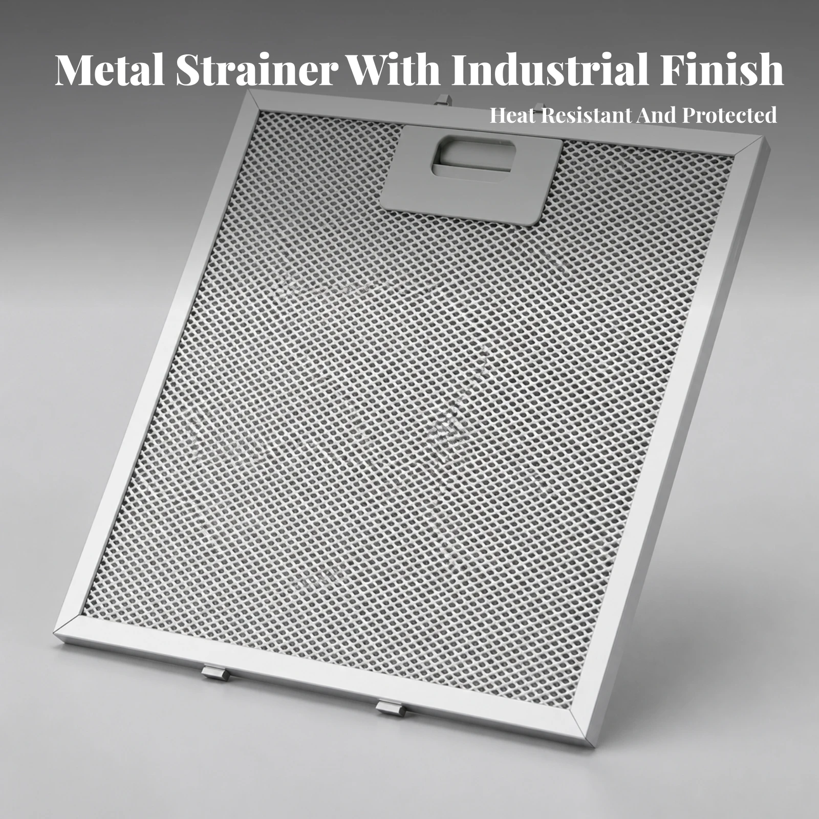 Diamond-Pattern Mesh Range Hood Filter Slim Range Hood Filter with Integrated Handle Oil Baffle Panel Slim Silver
