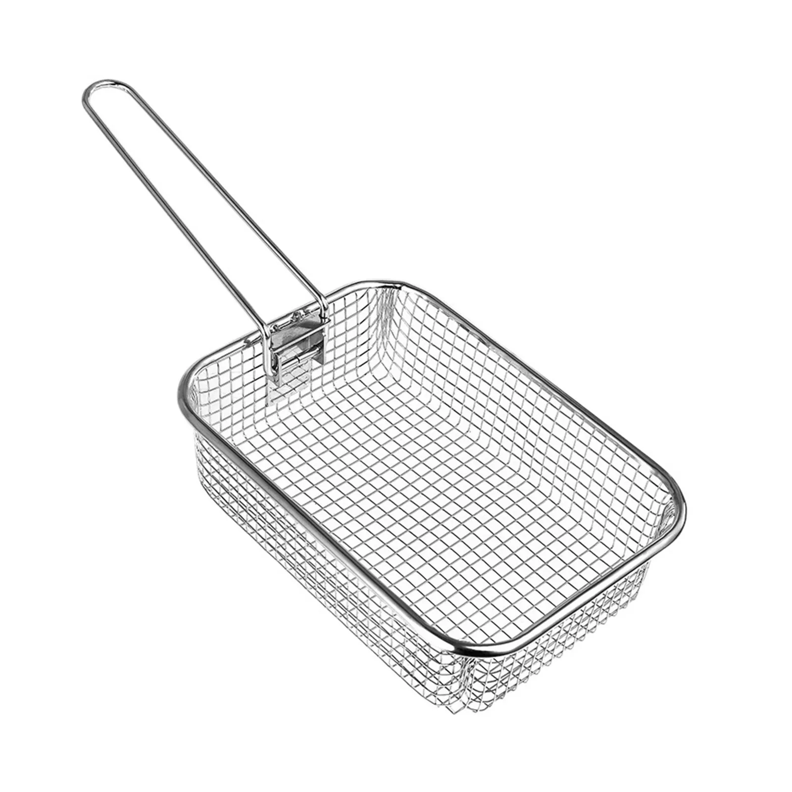 Cesta Rectangular Plegable de Acero Inoxidable para Freír, Colador Profundo para Tempura, Drenaje de Aceite, Patatas Fritas, Tacos, Pescado y Verduras