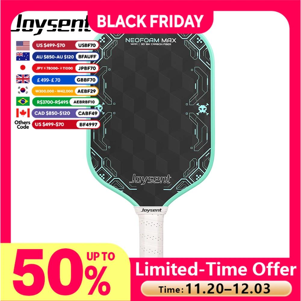 

Pickleball Paddle 3D18K Gen 4 EPP Foam Core T700 Raw Carbon Fiber Spin Control Power Thermoformed Joysent Racket Neofoam