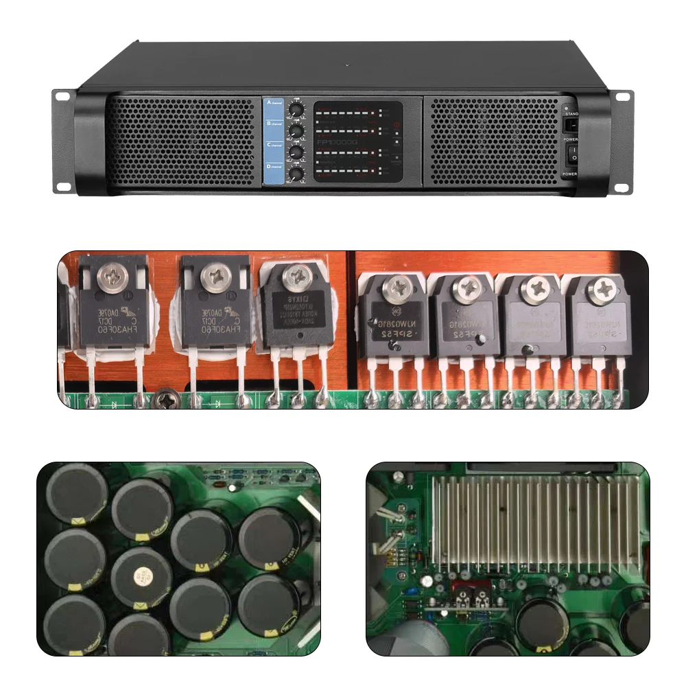 Amplificador de potencia digital profesional LOGO FP10000Q de 4 canales, 1350 W y 8 ohmios, clase TD, para DJ, subwoofer, FP14000, 2 altavoces de matriz lineal de 2350 W y 8 ohmios.