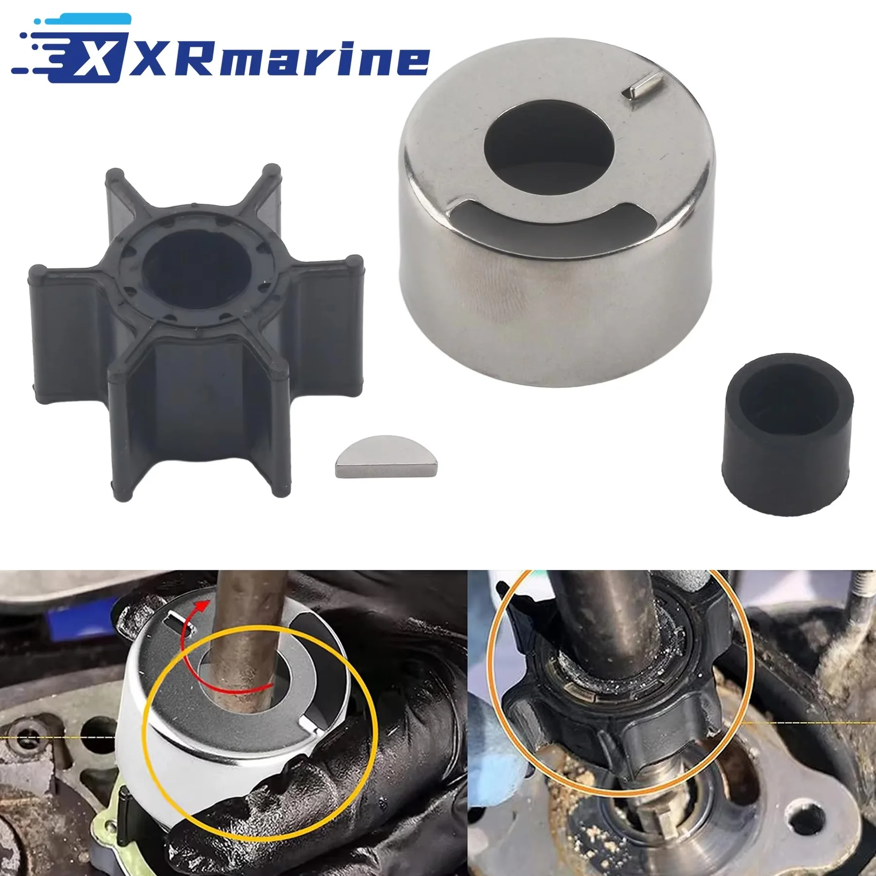 682-W0078-00 Bootsmotor-Wasserpumpen-Reparatursatz für Yamaha Außenborder 9.9PS 15PS 9.9D 15D F9.9 F15 FT9.9 Modell 682-W0078-A1 18-3148 – Detail 2