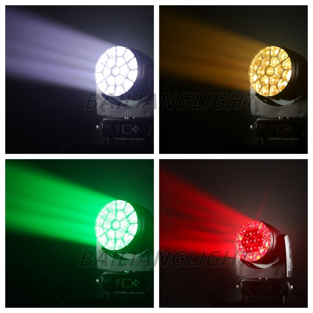 4PZ 19X40W LED Strahl Waschen Große Bienen Augen RGBW Zoom Moving Head Beleuchtung Mit LED Blende DJ Disco Bühne – Detail 12