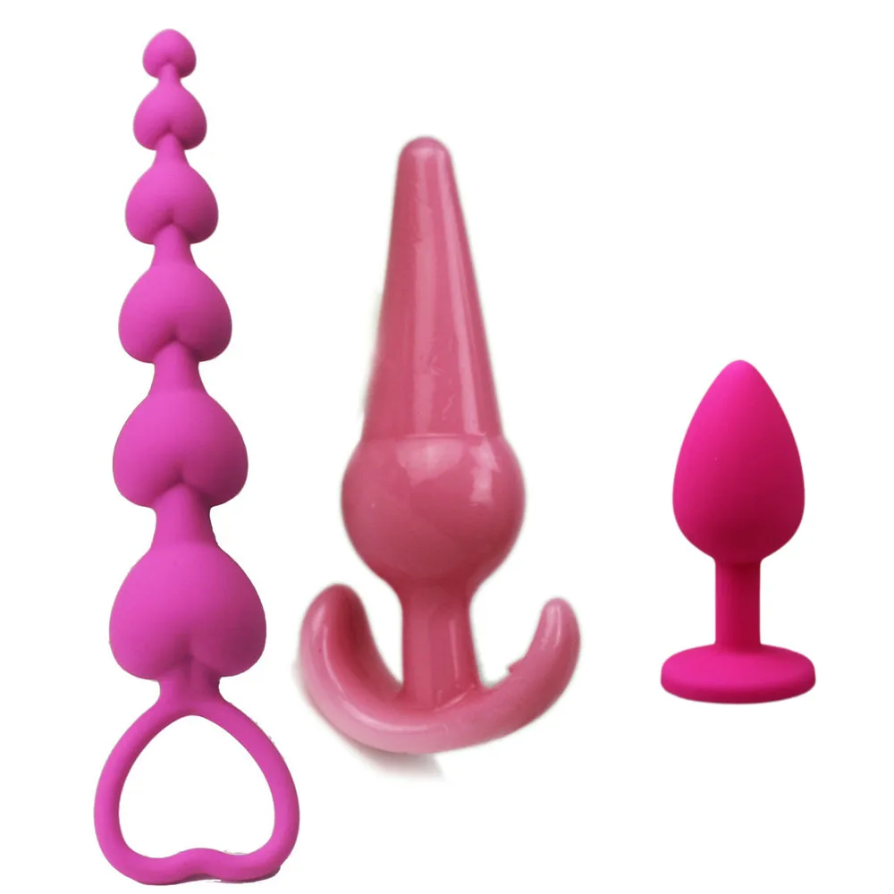 3pcs backyard Anal plug Soft silicone big balls diamond Anal Toys Butt Plug Set Adult Sex Products Sex Toys women lesbian