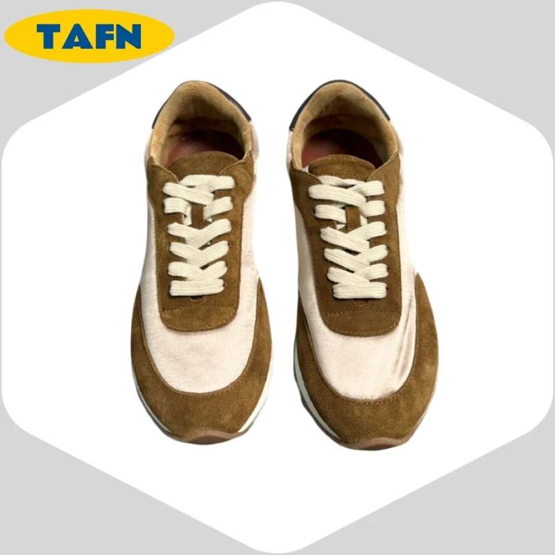 

Casual Sneaker Deerskin Trendy Exquisite TemperamentStyle Fashion High Street Splicing Anti-Slip Lace-up 25 New Product A40210