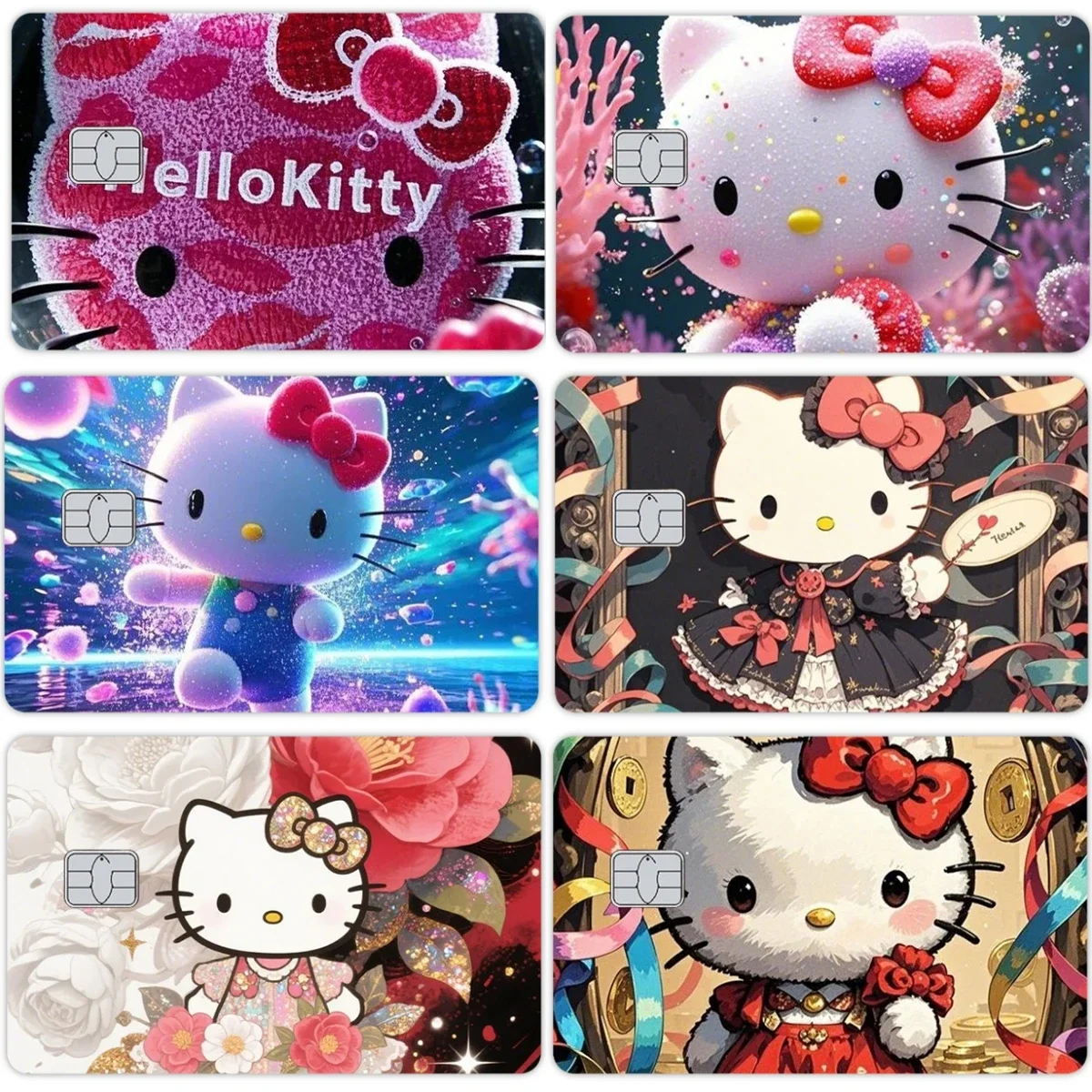 Cartoon Hello Kitty Kuromi My Melody Anime Cute Matte Credit Card Sticker Kawaii Decal Debit Visa Bank Card Film Cover Stickers