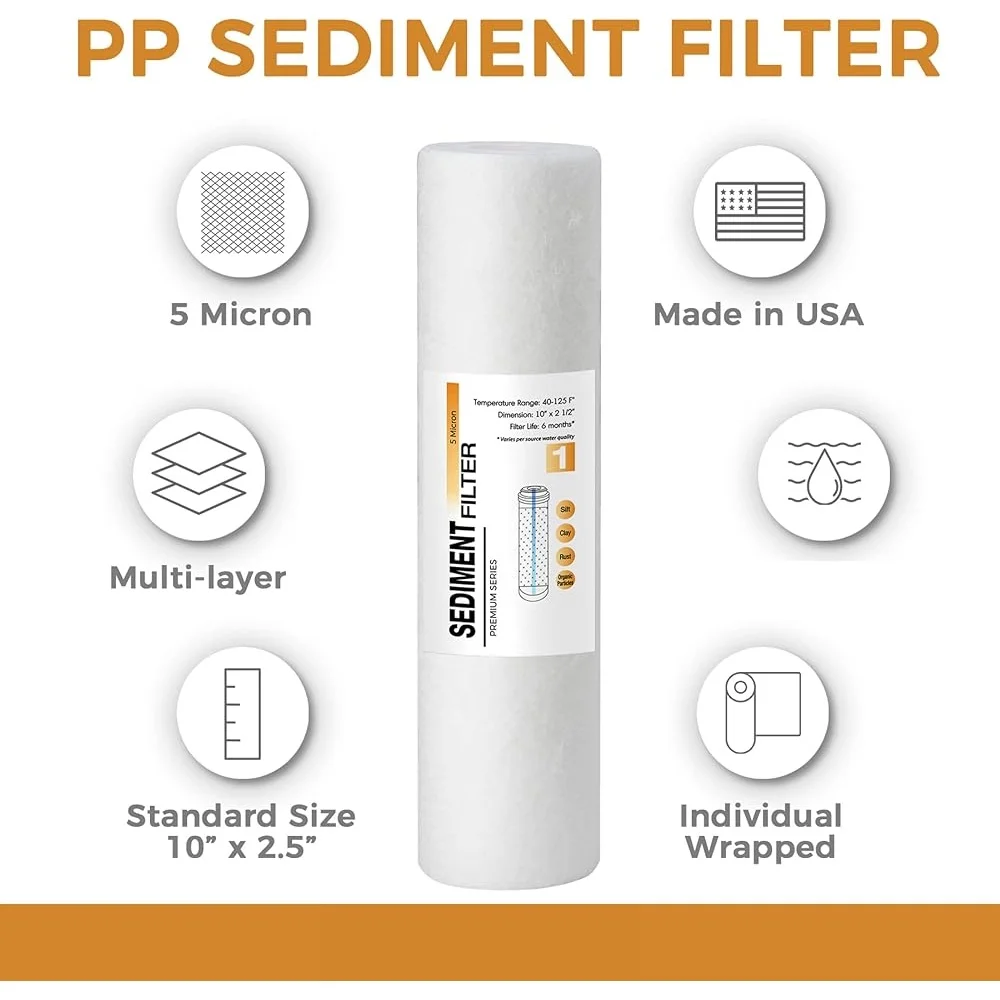 Универсальный картридж для фильтра для воды премиум-класса с обратным осмосом RO системы под раковиной 5-микронный бассейн с гидромассажной ванной