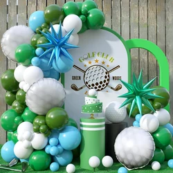 Golf balloon wreath arch kit, blue and green golf balloons, suitable for baby shower supplies for first birthday parties