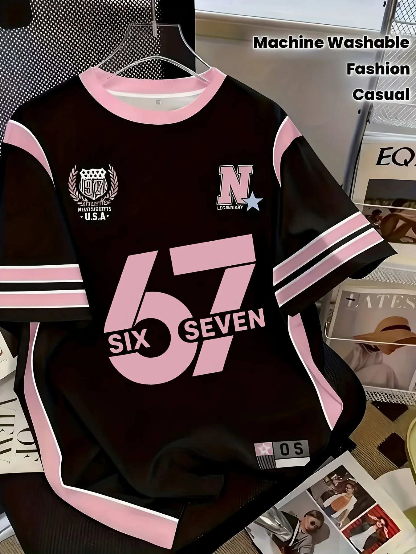 Atmungsaktives und schnelltrocknendes Sport-T-Shirt, New York No. 67 atmungsaktives Freizeitshirt für Fußball, Tennis und Basketball, ideal für den Sommer – Detail 4