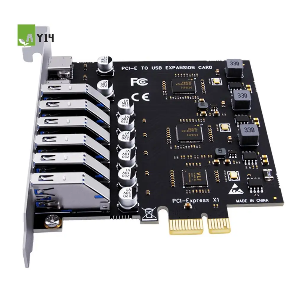 

AY14 — плата расширения USB 3.2 и Type C PCI-E PCIE к USB-контроллеру, 6 портов + 2-портовый адаптер USB-C 3,2 PCI-E Card