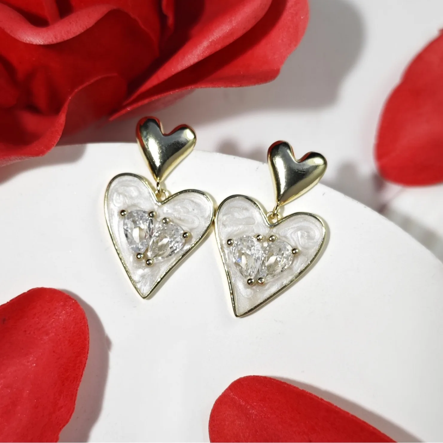 

Серьги-капли персикового цвета с маслом, женские серьги-гвоздики с цирконием, милые нишевые легкие роскошные серьги премиум-класса