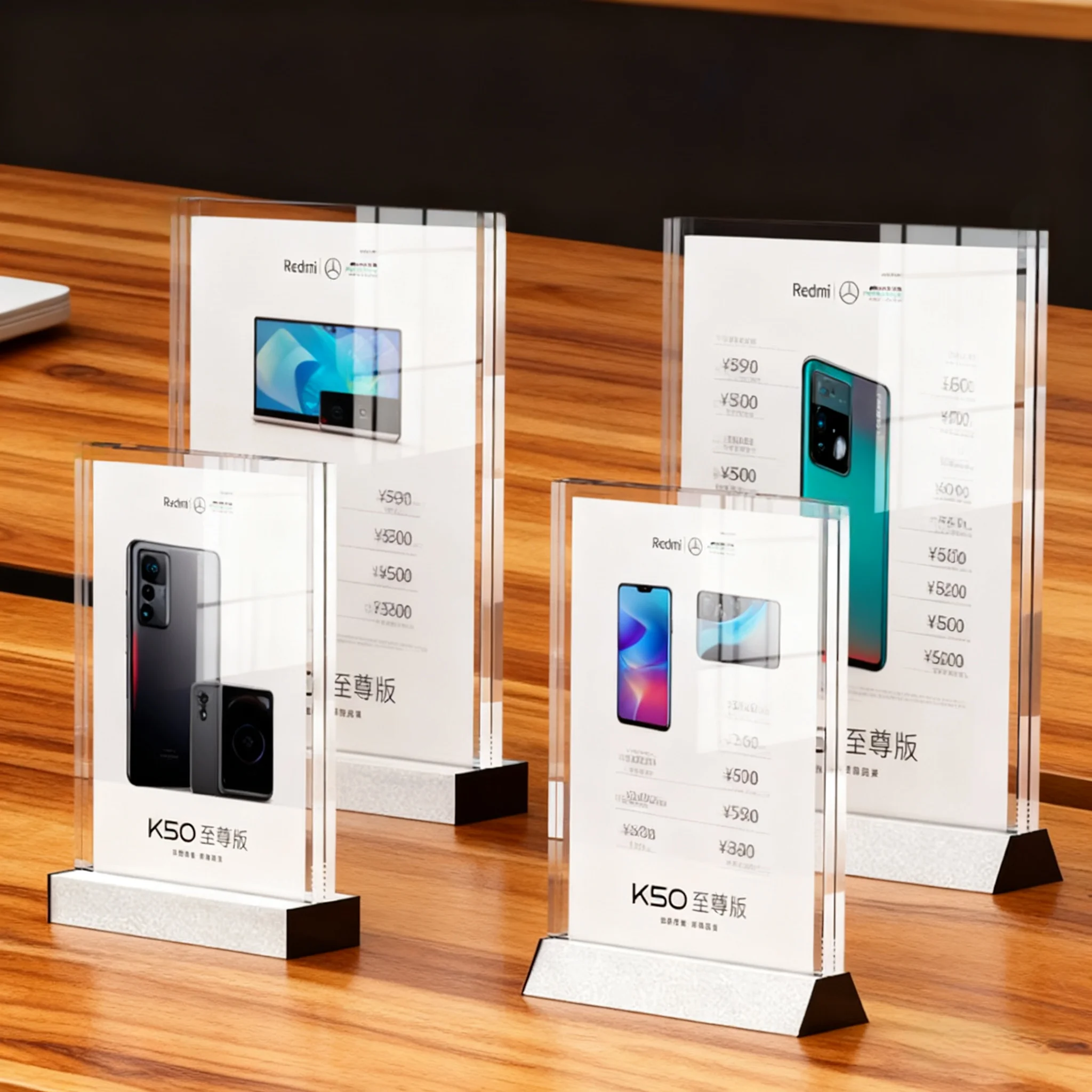 A4 210x297mm Aluminum Base Acrylic Sign Holder Display Stand Restaurant Menu Holder Price Label Paper Ticket Card Poster Frame