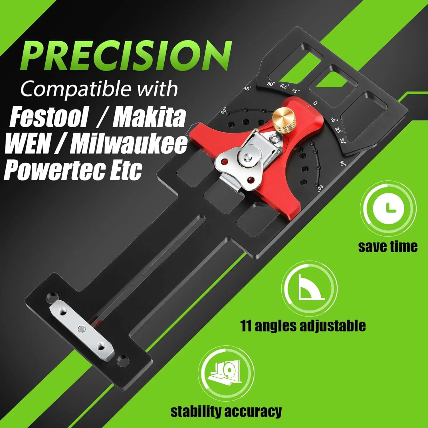 

Регулируемая гусеничная пила квадратная, 60 ° до 60 ° Быстрый положительный угловой упор, квадратный рельс гусеничной пилы